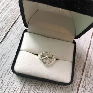 Peace Sign Sterling Silver Ring